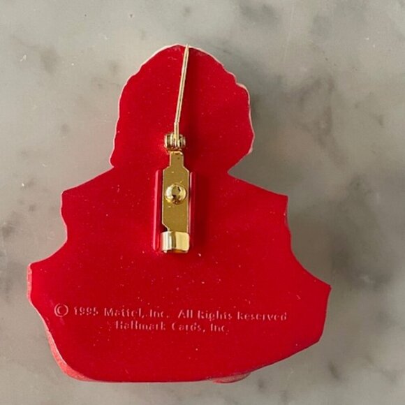 HALLMARK 1995 Barbie Christmas Princess Red Pin Brooch Original Card - Picture 9 of 13